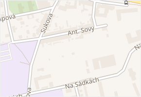 Ant. Sovy v obci České Budějovice - mapa ulice