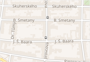 B. Smetany v obci České Budějovice - mapa ulice