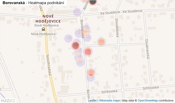 Mapa Borovanská - Firmy v ulici.