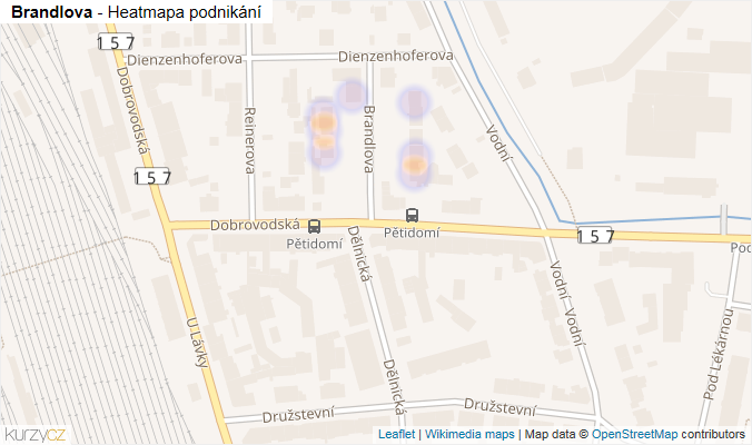 Mapa Brandlova - Firmy v ulici.