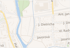 Březová v obci České Budějovice - mapa ulice