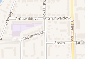 Grünwaldova v obci České Budějovice - mapa ulice