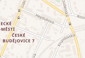 Heydukova v obci České Budějovice - mapa ulice