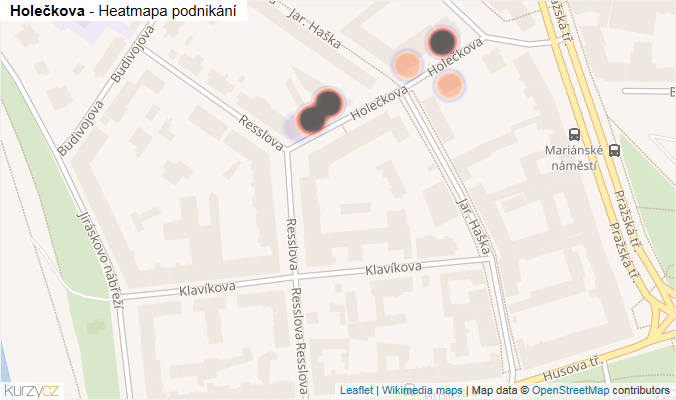 Mapa Holečkova - Firmy v ulici.