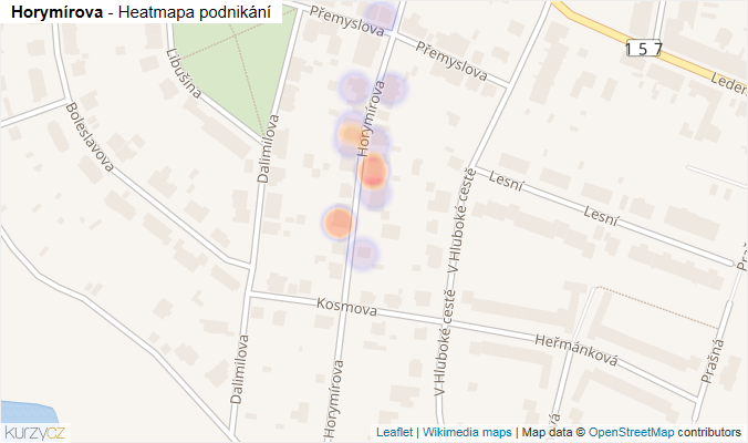 Mapa Horymírova - Firmy v ulici.