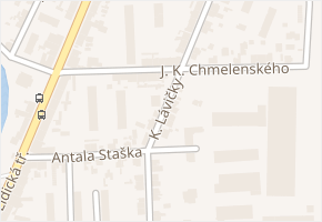 J. K. Chmelenského v obci České Budějovice - mapa ulice
