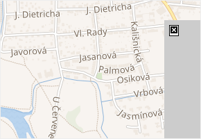Jasanová v obci České Budějovice - mapa ulice