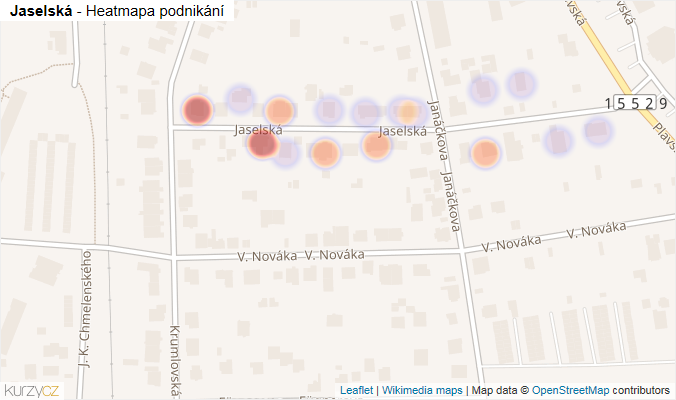 Mapa Jaselská - Firmy v ulici.
