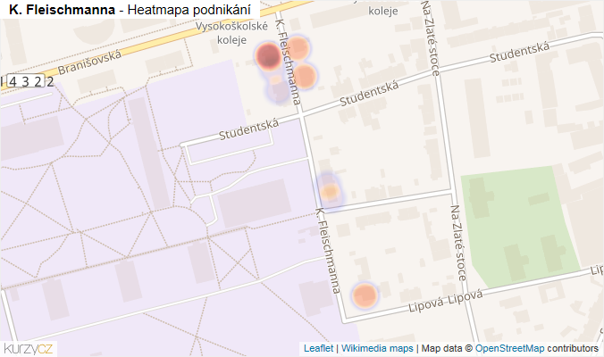 Mapa K. Fleischmanna - Firmy v ulici.