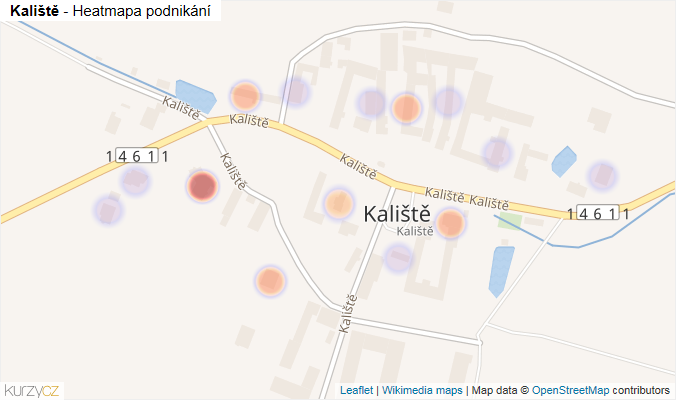 Mapa Kaliště - Firmy v ulici.