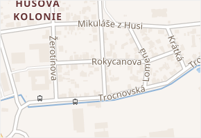 Korandova v obci České Budějovice - mapa ulice
