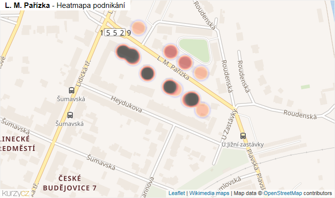Mapa L. M. Pařízka - Firmy v ulici.