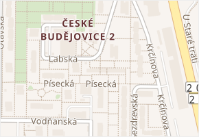 Labská v obci České Budějovice - mapa ulice