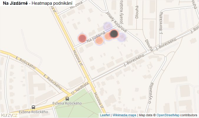 Mapa Na Jízdárně - Firmy v ulici.