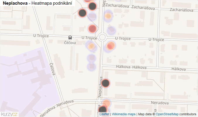 Mapa Neplachova - Firmy v ulici.
