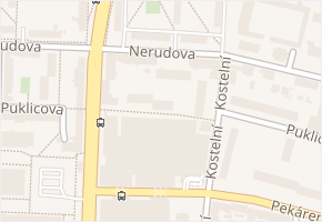 Nerudova v obci České Budějovice - mapa ulice