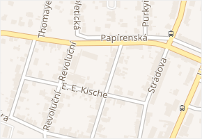 Papírenská v obci České Budějovice - mapa ulice