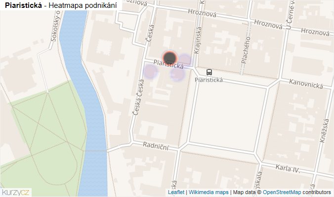 Mapa Piaristická - Firmy v ulici.
