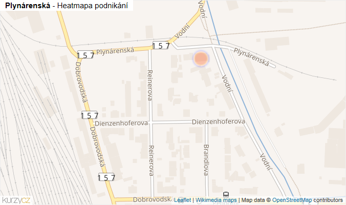 Mapa Plynárenská - Firmy v ulici.