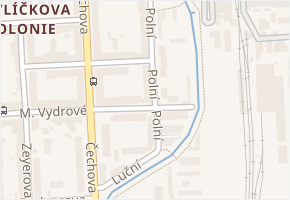 Polní v obci České Budějovice - mapa ulice