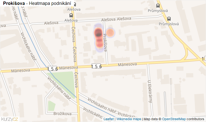 Mapa Prokišova - Firmy v ulici.