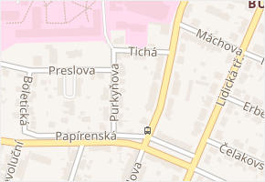 Tichá v obci České Budějovice - mapa ulice