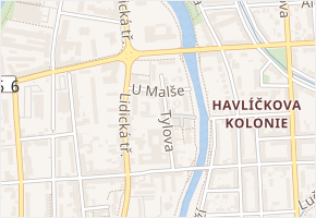 U Malše v obci České Budějovice - mapa ulice