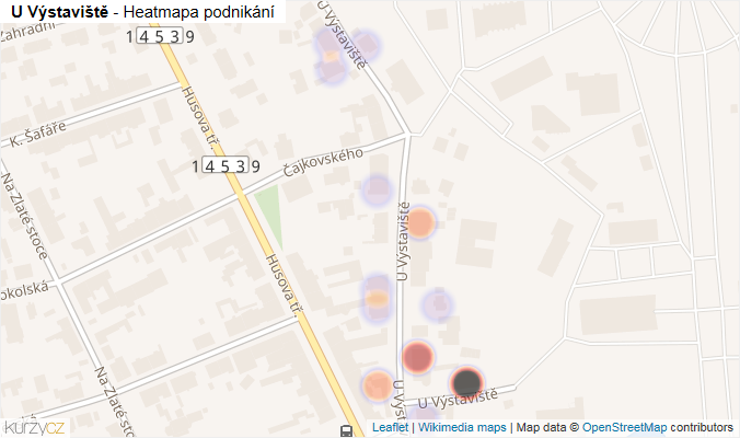 Mapa U Výstaviště - Firmy v ulici.