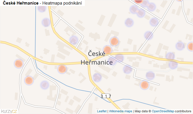 Mapa České Heřmanice - Firmy v části obce.