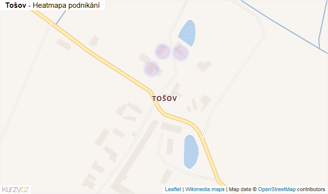 Mapa Tošov - Firmy v části obce.