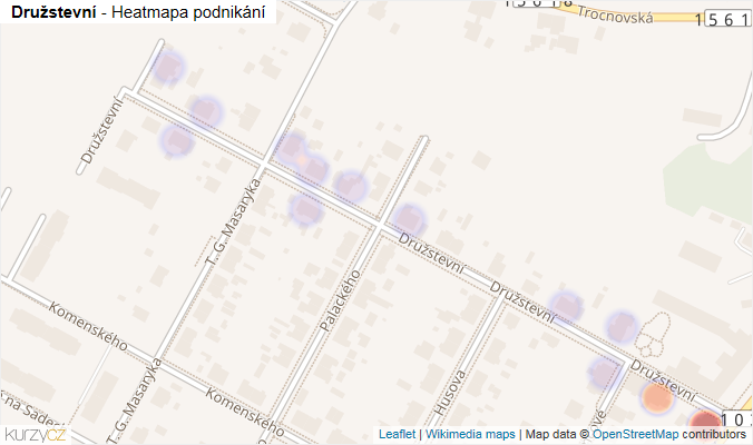Mapa Družstevní - Firmy v ulici.