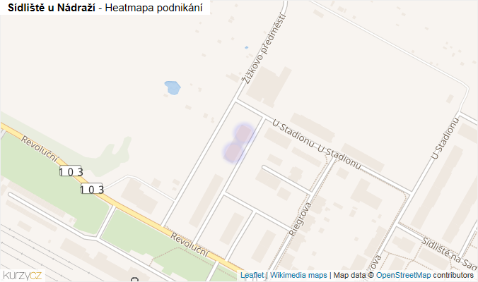 Mapa Sídliště u Nádraží - Firmy v ulici.