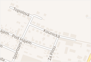 Kounická v obci Český Brod - mapa ulice