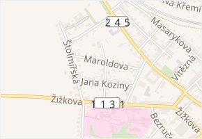 Mozartova v obci Český Brod - mapa ulice