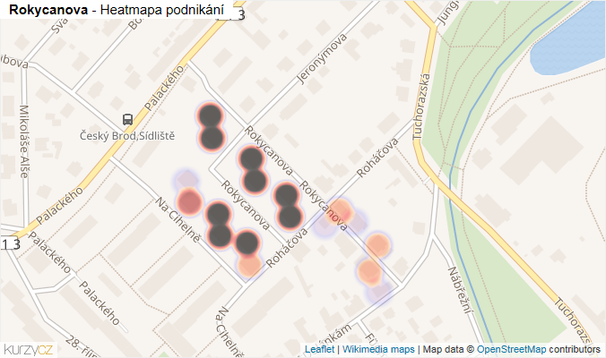 Mapa Rokycanova - Firmy v ulici.