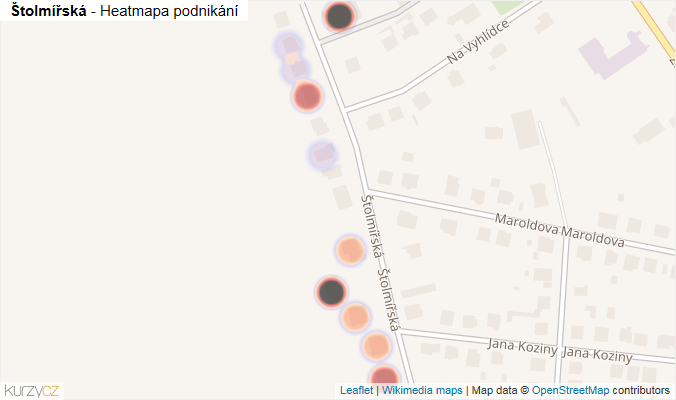 Mapa Štolmířská - Firmy v ulici.