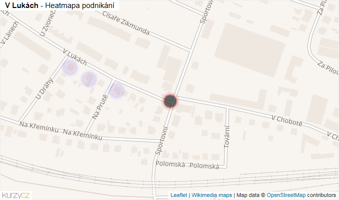 Mapa V Lukách - Firmy v ulici.