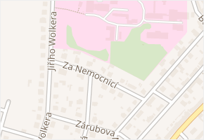 Za Nemocnicí v obci Český Brod - mapa ulice
