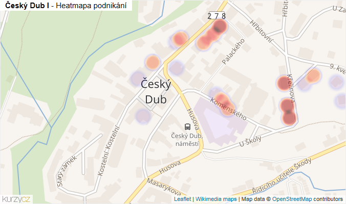 Mapa Český Dub I - Firmy v části obce.