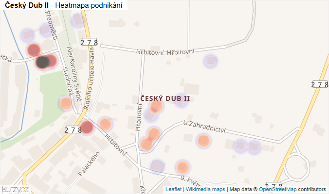 Mapa Český Dub II - Firmy v části obce.