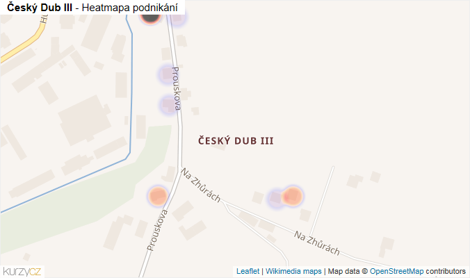 Mapa Český Dub III - Firmy v části obce.