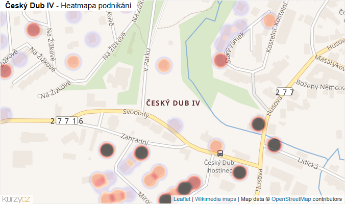 Mapa Český Dub IV - Firmy v části obce.