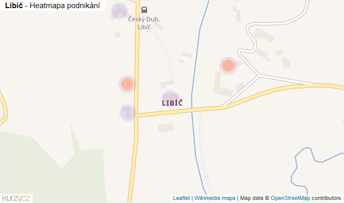 Mapa Libíč - Firmy v části obce.
