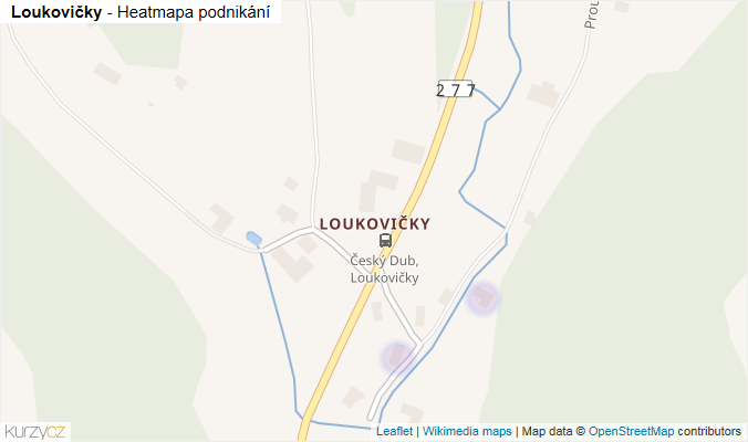 Mapa Loukovičky - Firmy v části obce.