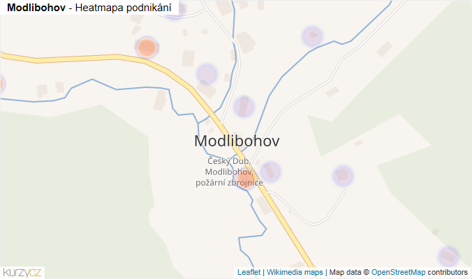 Mapa Modlibohov - Firmy v části obce.