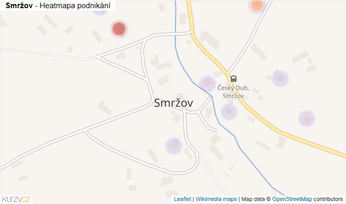 Mapa Smržov - Firmy v části obce.