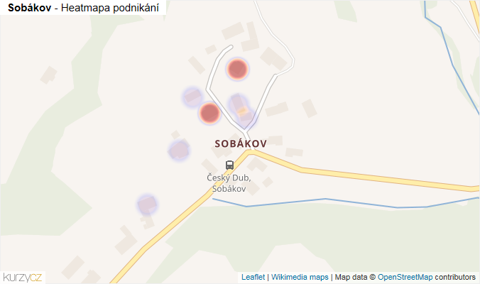 Mapa Sobákov - Firmy v části obce.