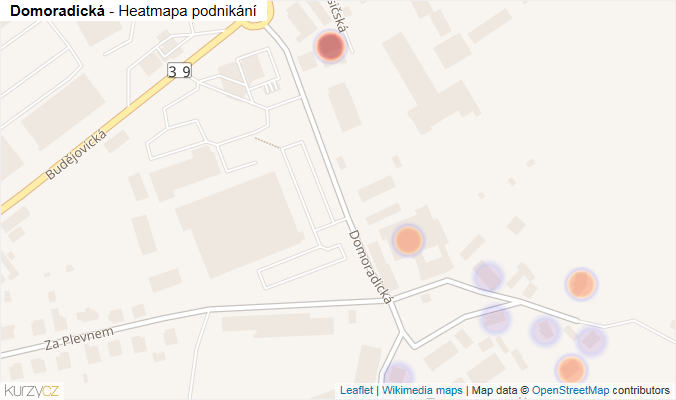 Mapa Domoradická - Firmy v ulici.