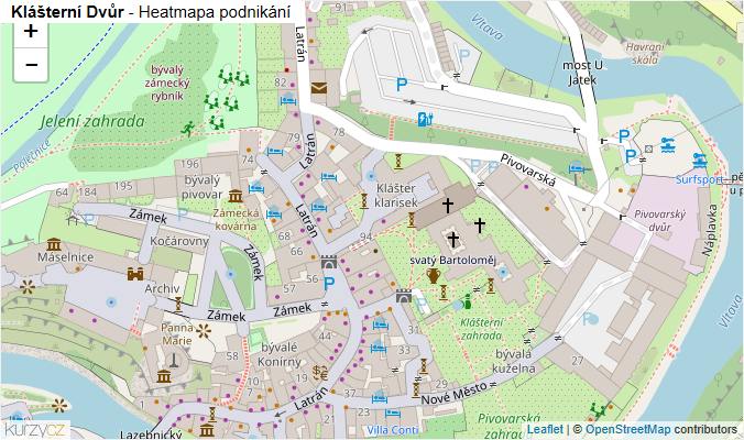 Mapa Klášterní Dvůr - Firmy v ulici.