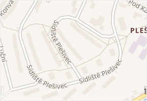 Sídliště Plešivec v obci Český Krumlov - mapa ulice
